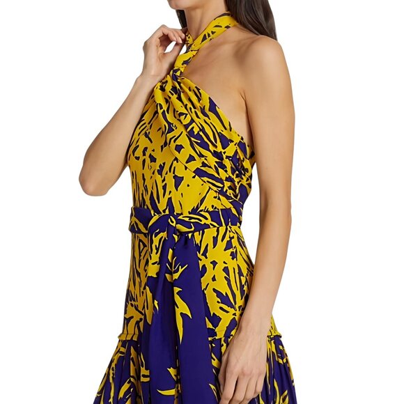 Proenza Schouler Women's Degrade Floral Halter Dress - Cobalt Mult Size M NEW - Picture 10 of 12